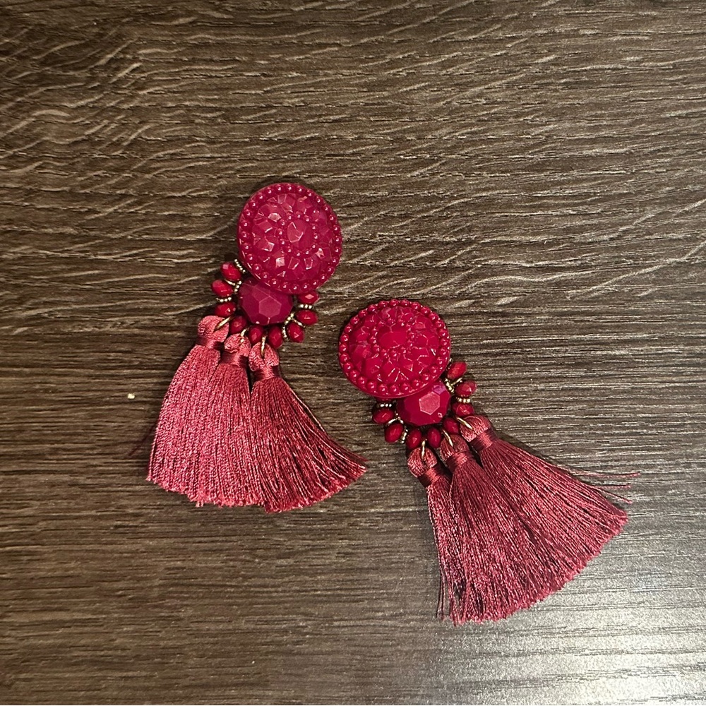 Purple/Pink Tassel Earrings
